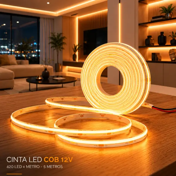 CINTA LED COB 12V. 480 LED X M. FRIO/CALIDO