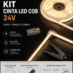 KIT COB LED. 5MTRS. 14W 24V COPPER FREE. FRIO/CALIDO